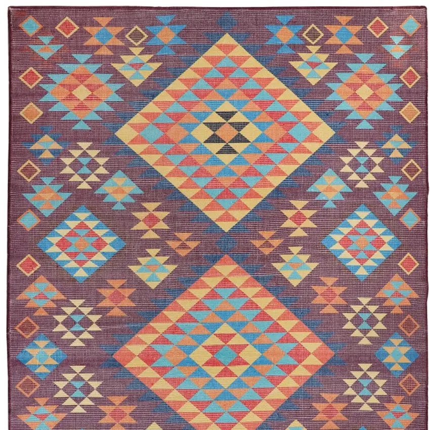 Black and Red Geometric Hand Woven Area Rug Photo 5