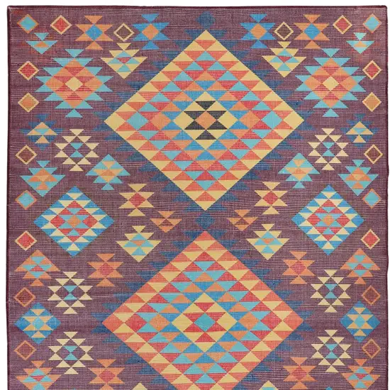 Black and Red Geometric Hand Woven Area Rug Photo 5