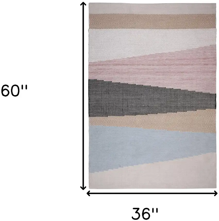 Black and Red Geometric Handmade Indoor Outdoor Area Rug Photo 3