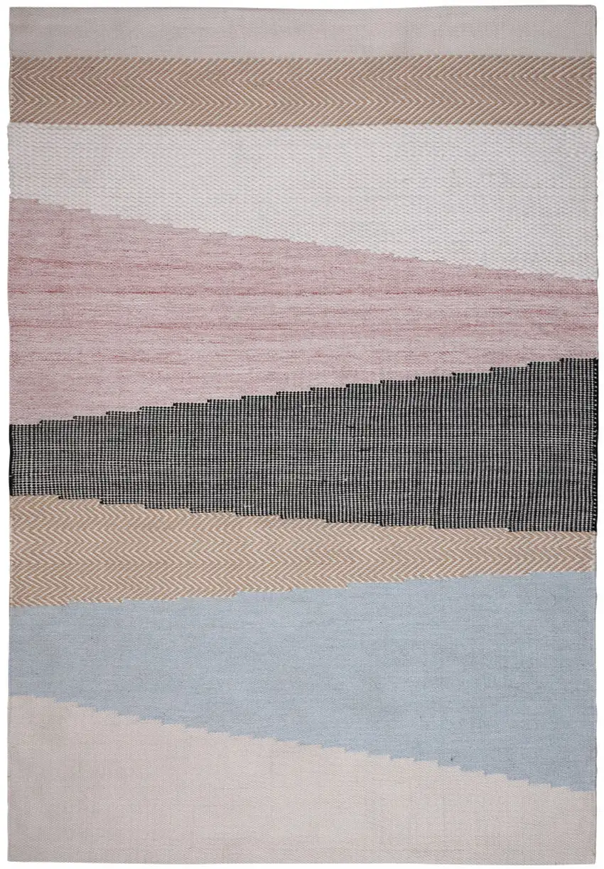 Black and Red Geometric Handmade Indoor Outdoor Area Rug Photo 5