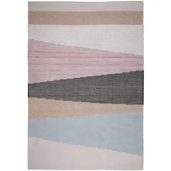 Black and Red Geometric Handmade Indoor Outdoor Area Rug Photo 5