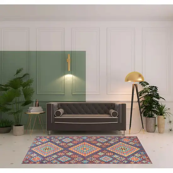 Black and Red Geometric Handmade Indoor Outdoor Area Rug Photo 2