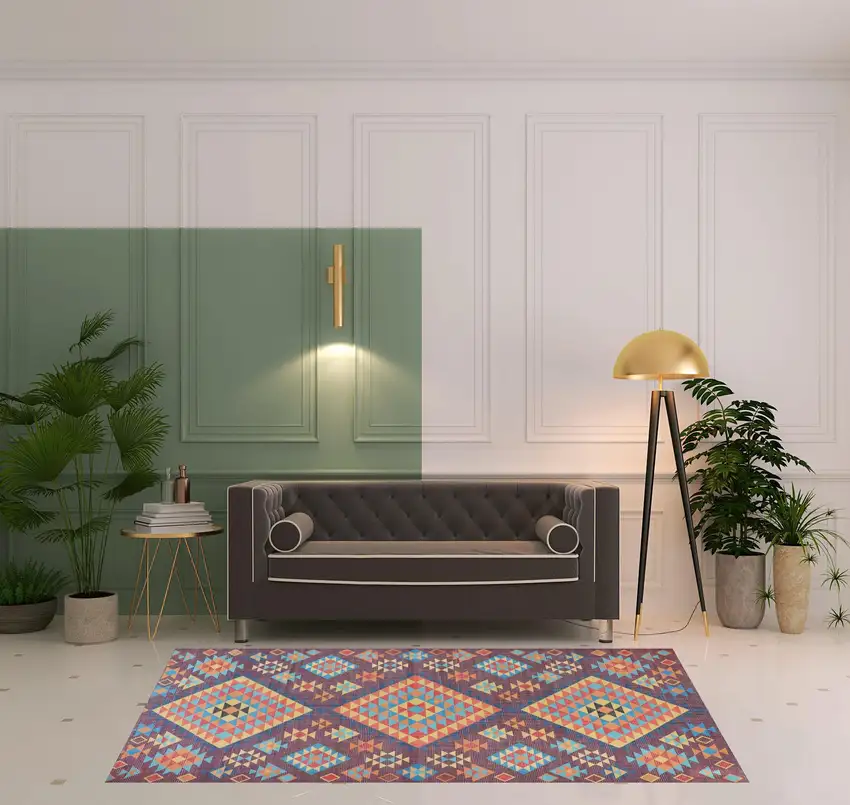 Black and Red Geometric Handmade Indoor Outdoor Area Rug Photo 2