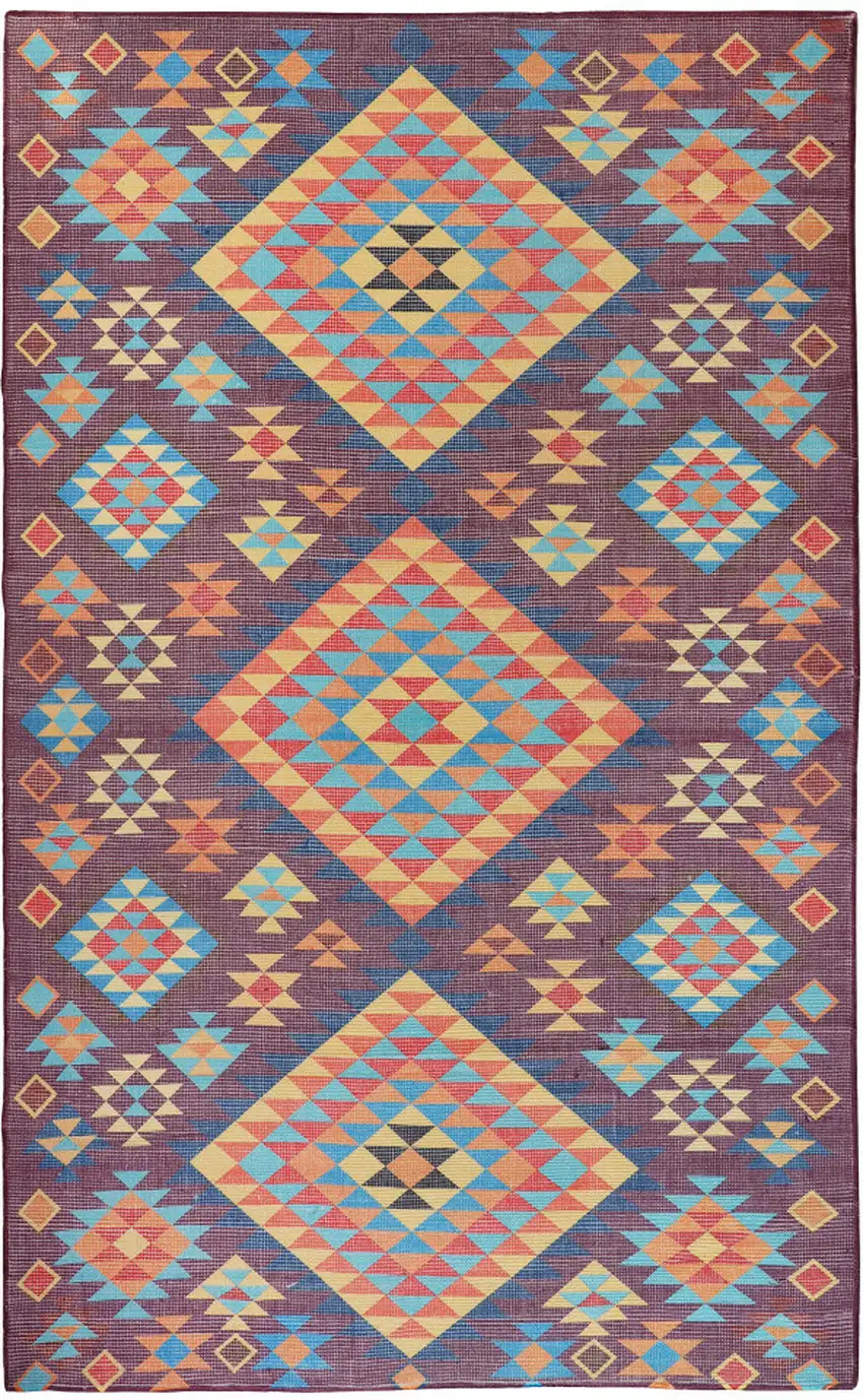 Black and Red Geometric Handmade Indoor Outdoor Area Rug Photo 4