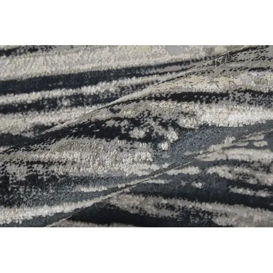 Black Silver And Taupe Geometric Area Rug Photo 9