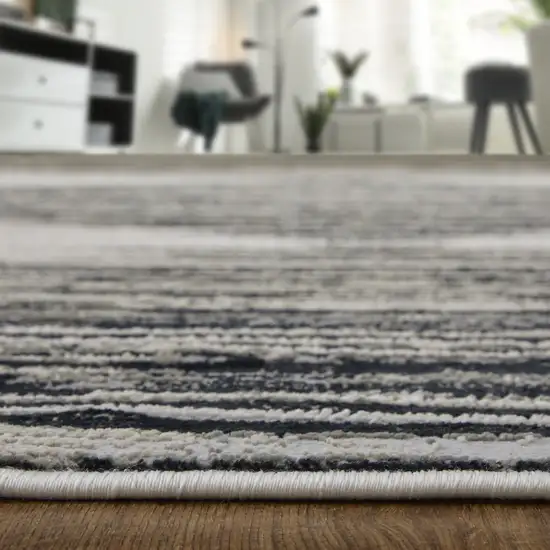Black Silver And Taupe Geometric Area Rug Photo 8