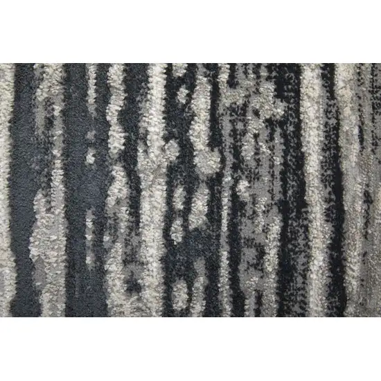 Black Silver And Taupe Geometric Area Rug Photo 8
