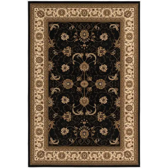 Black And Ivory Oriental Area Rug Photo 1