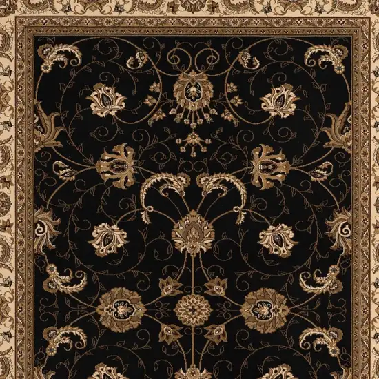 Black And Ivory Oriental Area Rug Photo 3