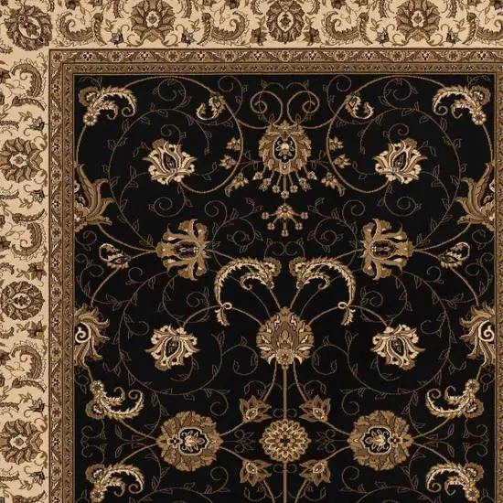 Black And Ivory Oriental Area Rug Photo 3
