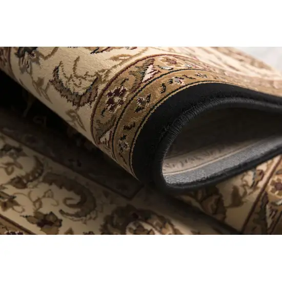 Black and Ivory Oriental Power Loom Area Rug Photo 9