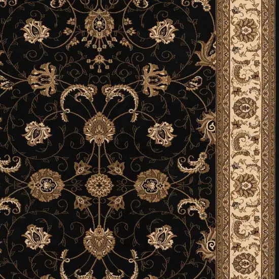 Black And Ivory Oriental Area Rug Photo 3