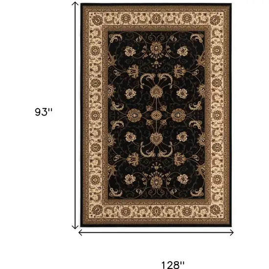 Black And Ivory Oriental Area Rug Photo 7