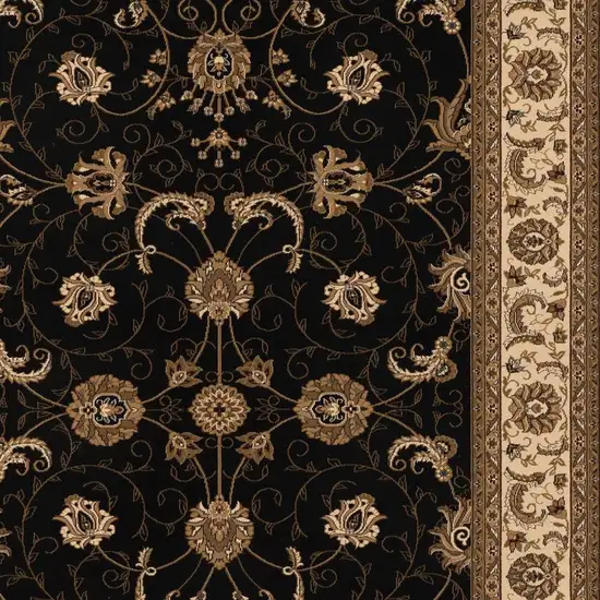 Black And Ivory Oriental Area Rug Photo 3
