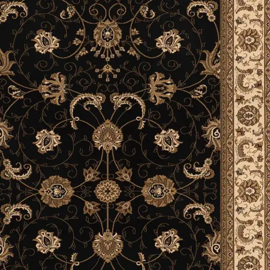 Black And Ivory Oriental Area Rug Photo 2