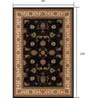 Photo of Black and Tan Floral Vines Area Rug