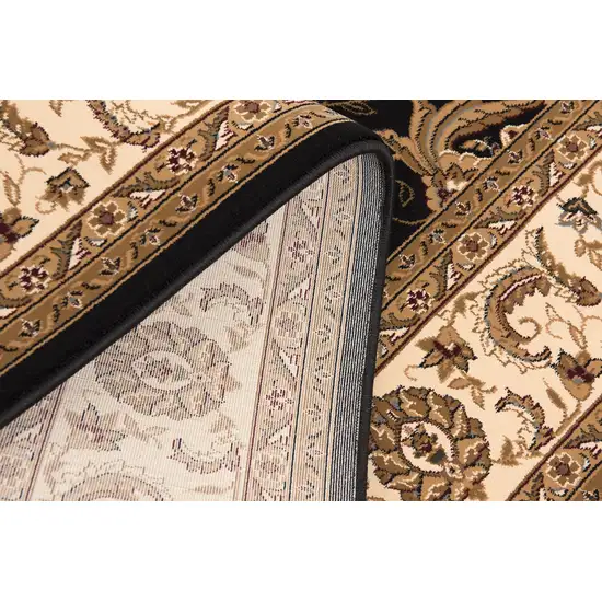 15' Black And Ivory Oriental Runner Rug Photo 8