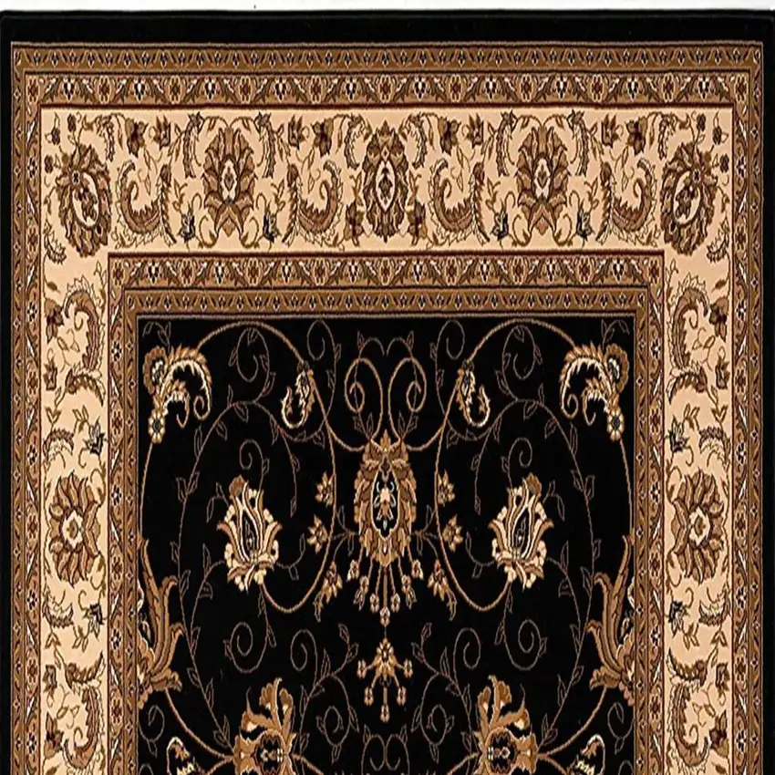 20' Black And Ivory Oriental Runner Rug Photo 3