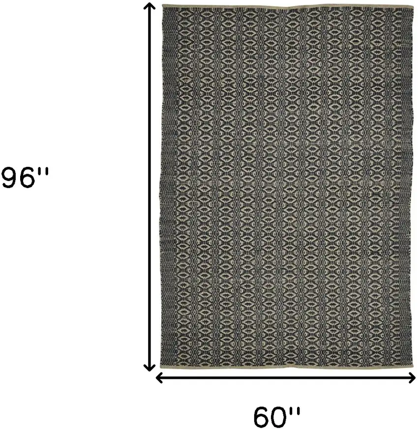 Black and Tan Geometric Flatweave Handmade Area Rug Photo 8