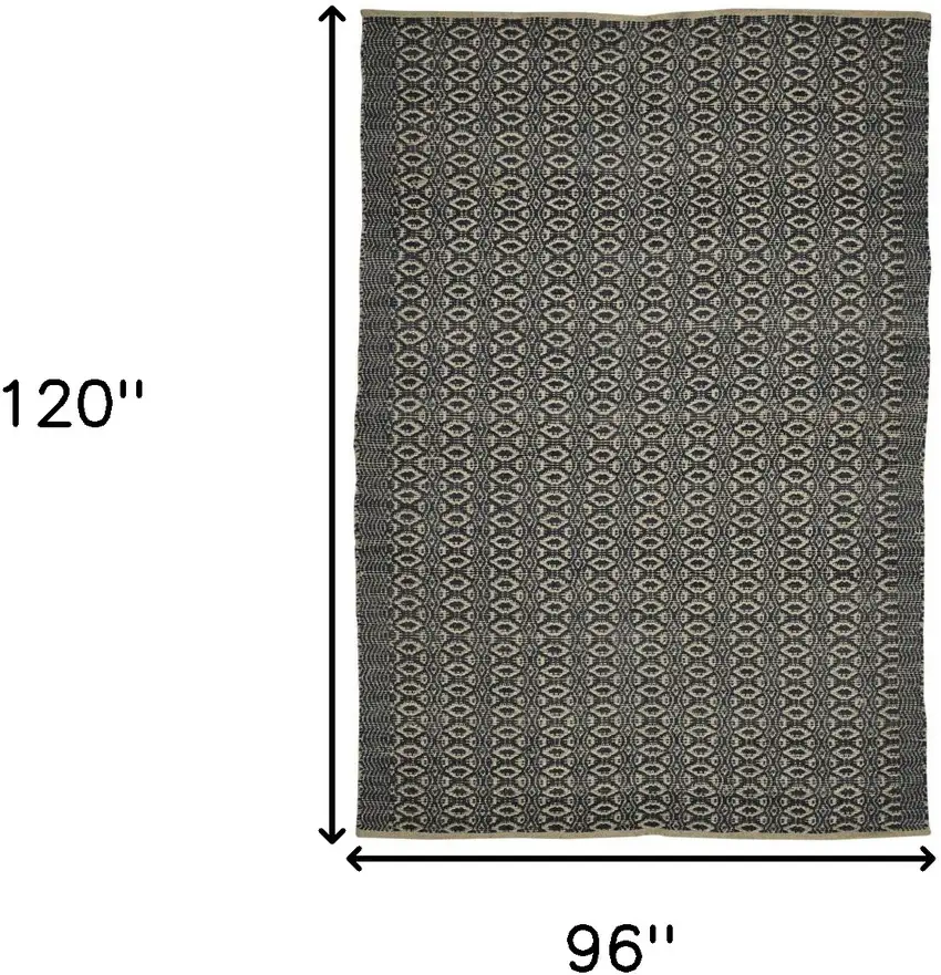 Black and Tan Geometric Flatweave Handmade Area Rug Photo 8