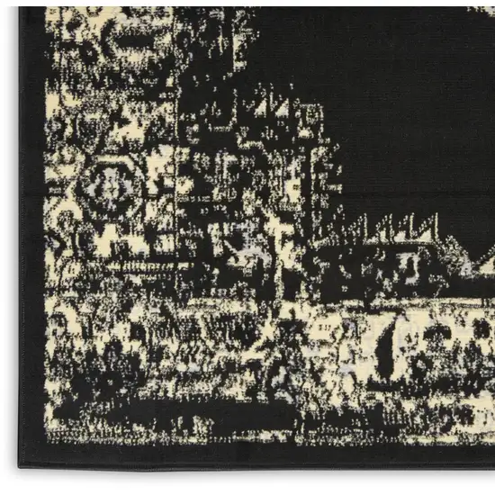 Black and Tan Medallion Distressed Non Skid Area Rug Photo 8