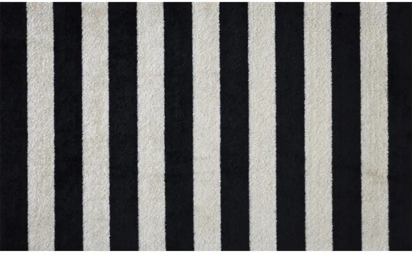 Black and Tan Wide Stripe Washable Floor Mat Photo 1