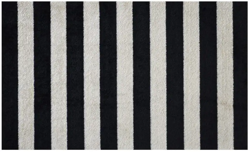 Black and Tan Wide Stripe Washable Floor Mat Photo 2