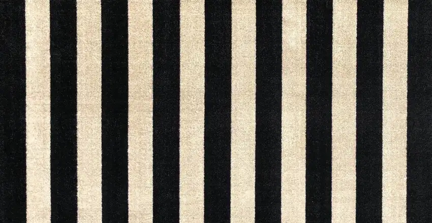 Black and Tan Wide Stripe Washable Floor Mat Photo 3