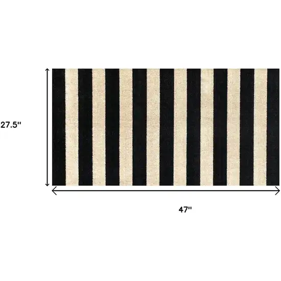 Black and Tan Wide Stripe Washable Floor Mat Photo 5
