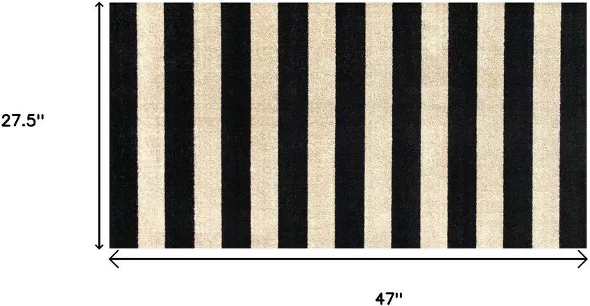 Black and Tan Wide Stripe Washable Floor Mat Photo 5