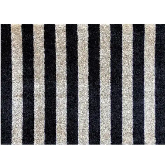 Black and Tan Wide Stripe Washable Floor Mat Photo 1