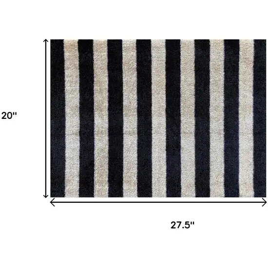 Black and Tan Wide Stripe Washable Floor Mat Photo 8