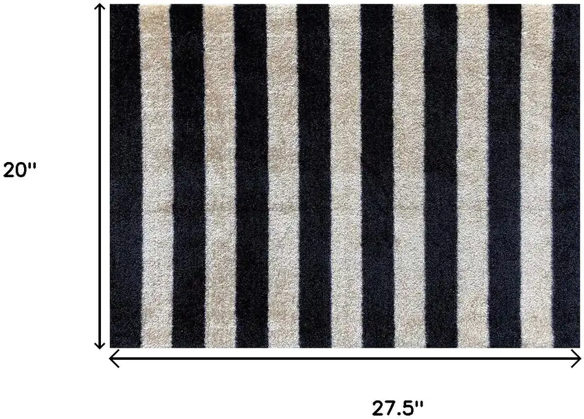Black and Tan Wide Stripe Washable Floor Mat Photo 8
