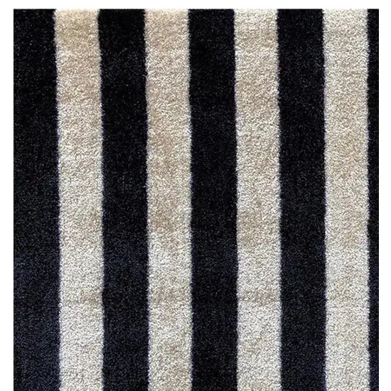 Black and Tan Wide Stripe Washable Floor Mat Photo 3