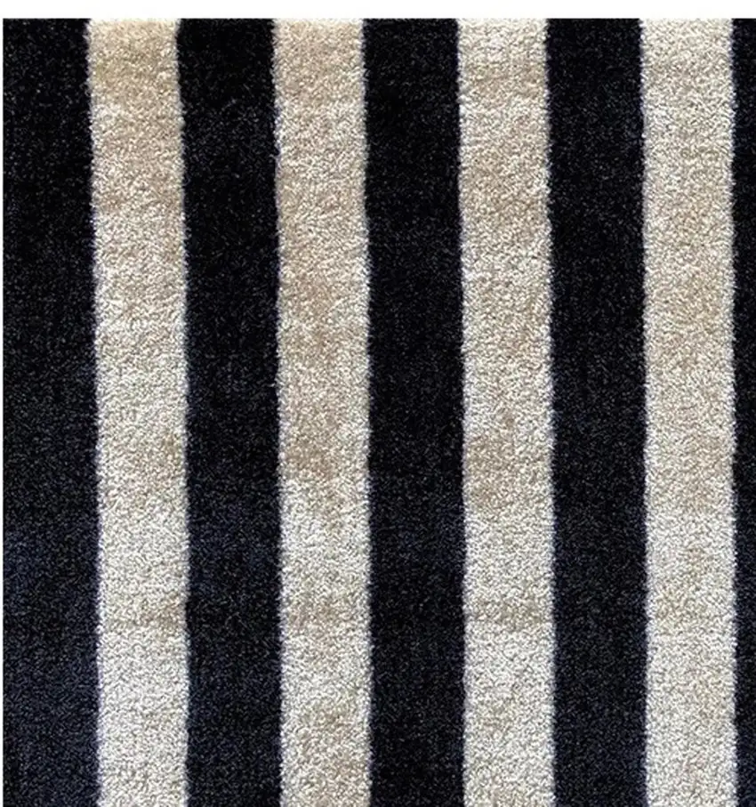Black and Tan Wide Stripe Washable Floor Mat Photo 3