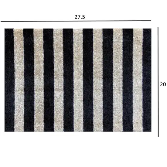 Black and Tan Wide Stripe Washable Floor Mat Photo 3
