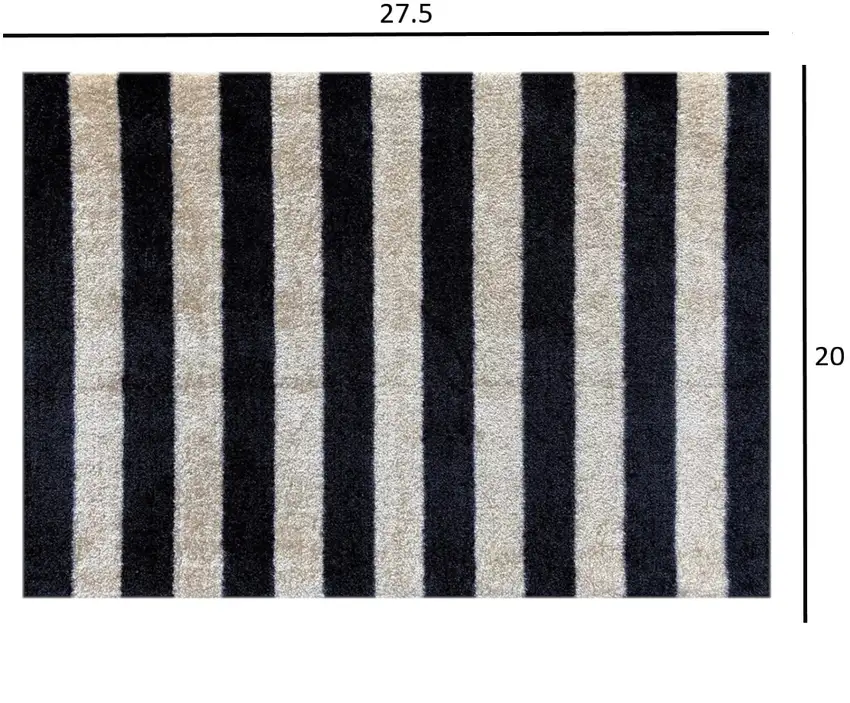 Black and Tan Wide Stripe Washable Floor Mat Photo 3