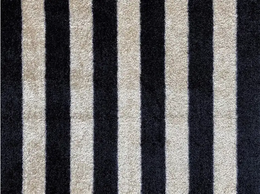 Black and Tan Wide Stripe Washable Floor Mat Photo 2