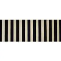 Photo of Black and Tan Wide Stripe Washable Runner Rug