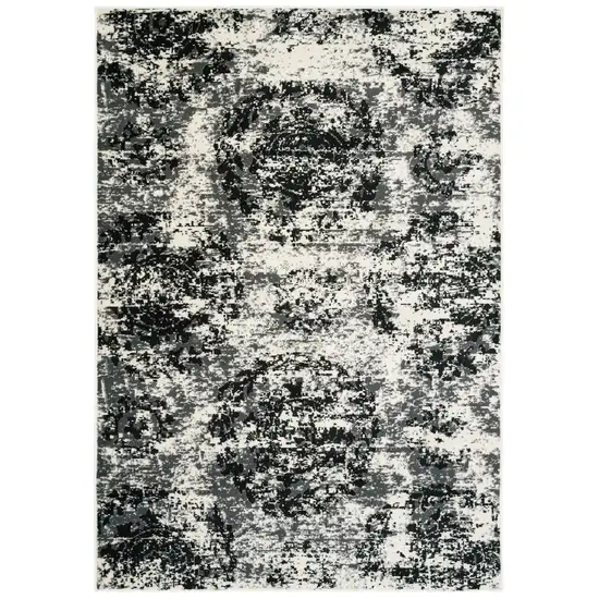 Black and White Abstract Area Rug Photo 2