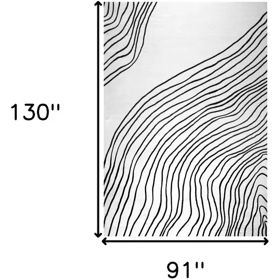 Black and White Abstract Area Rug Photo 7