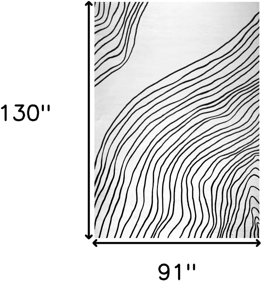 Black and White Abstract Area Rug Photo 7