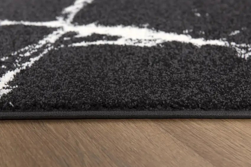 Black and White Abstract Breakage Area Rug Photo 9