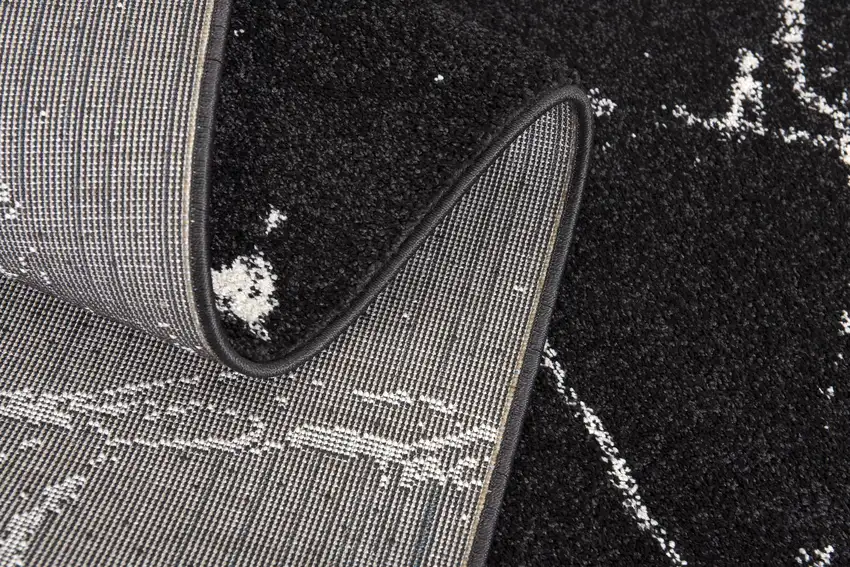 Black and White Abstract Breakage Area Rug Photo 7
