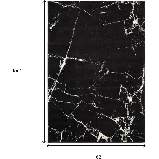Black And White Abstract Breakage Area Rug Photo 3
