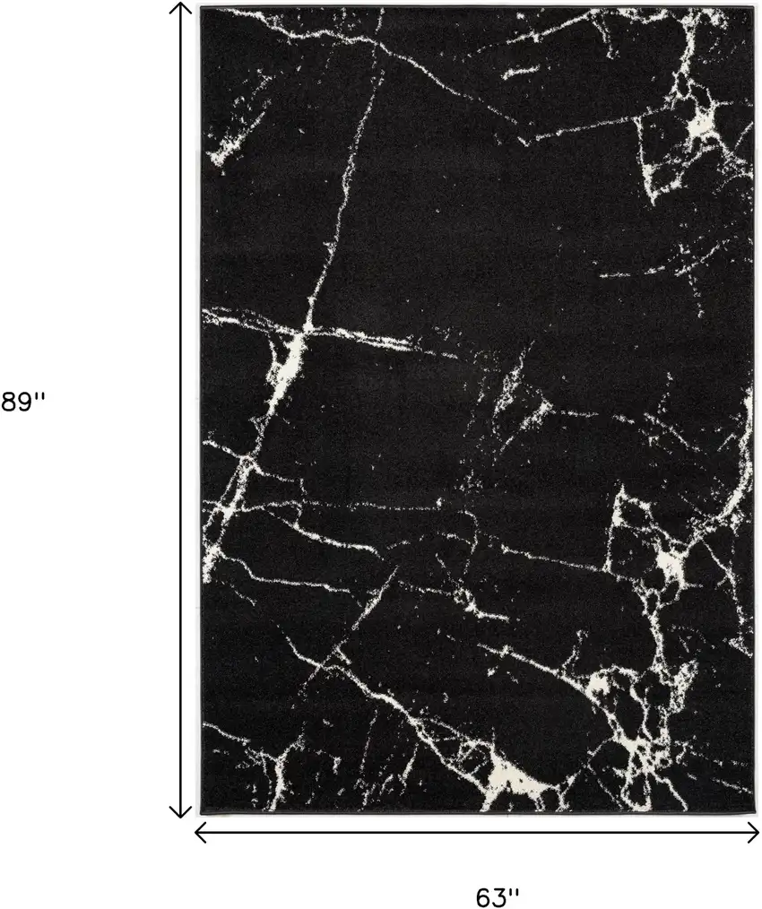 Black And White Abstract Breakage Area Rug Photo 3