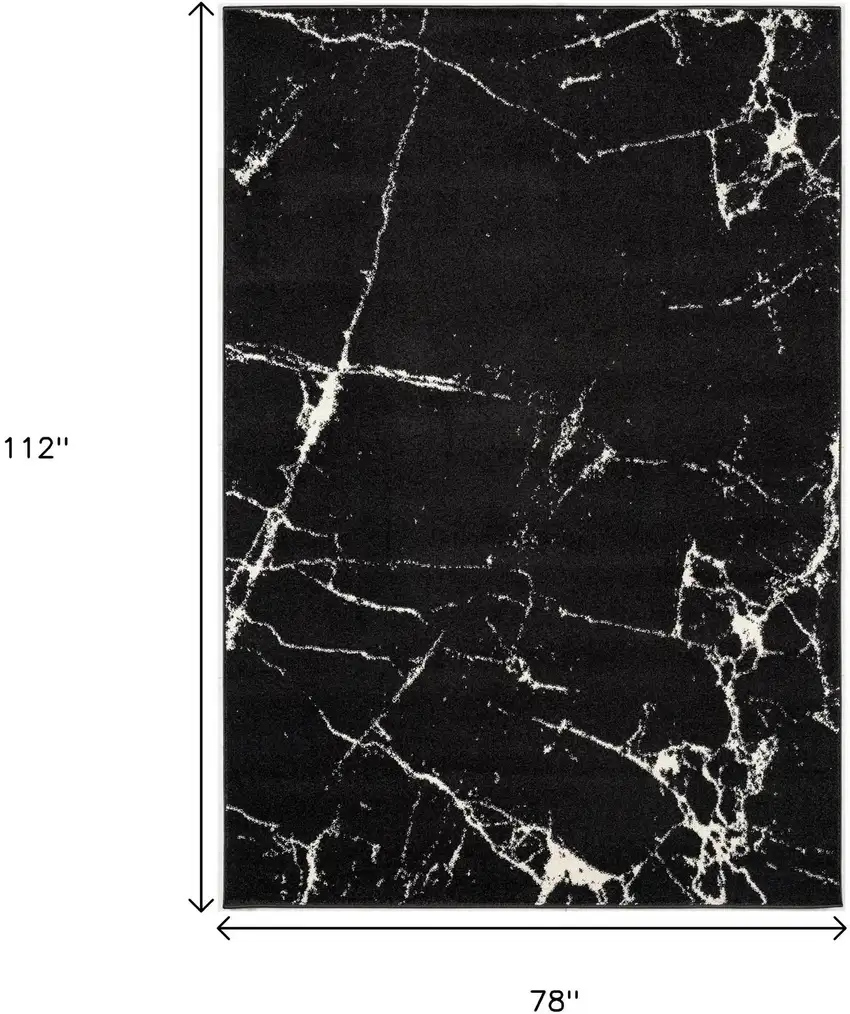 Black And White Abstract Area Rug Photo 3