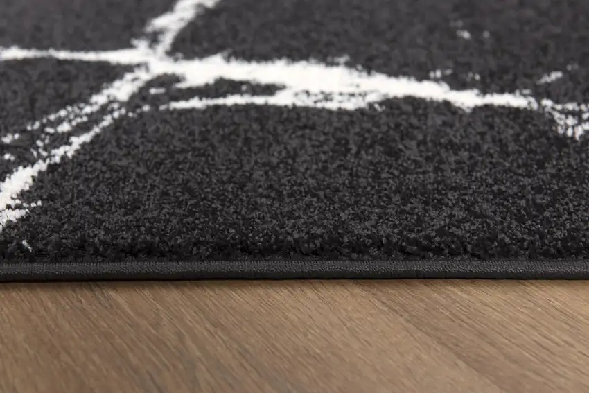 Black and White Abstract Breakage Area Rug Photo 9