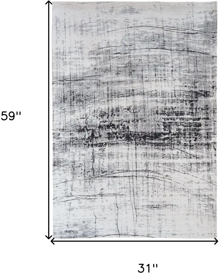 Black and White Abstract Non Skid Area Rug Photo 3