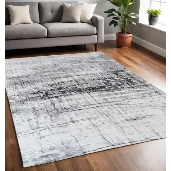 Black and White Abstract Non Skid Area Rug Photo 1